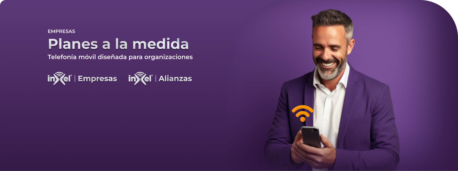 Imagen de un hombre de negocios usando la red de inXel